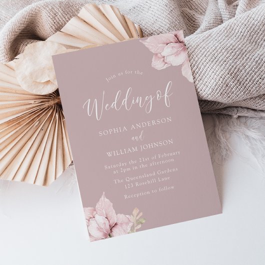 Blush Blume Petals Atemberaubend Hochzeitseinladun Einladung