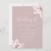 Blush Blume Petals Atemberaubend Hochzeitseinladun Einladung (Vorderseite)
