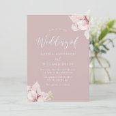 Blush Blume Petals Atemberaubend Hochzeitseinladun Einladung (Stehend Vorderseite)