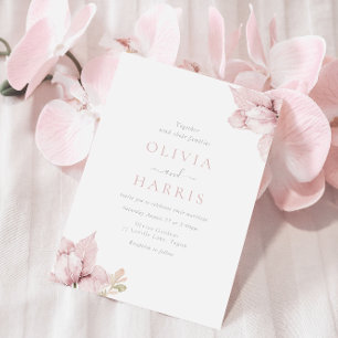 Blush Blume Petals Elegante Hochzeit Einladung