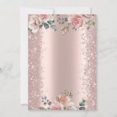 Blush Blume Rose Gold Einladung (Rückseite)