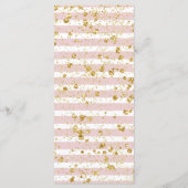 Blush Blume Streifen und Goldmedaille für Hochzeit Menükarte (Rückseite)