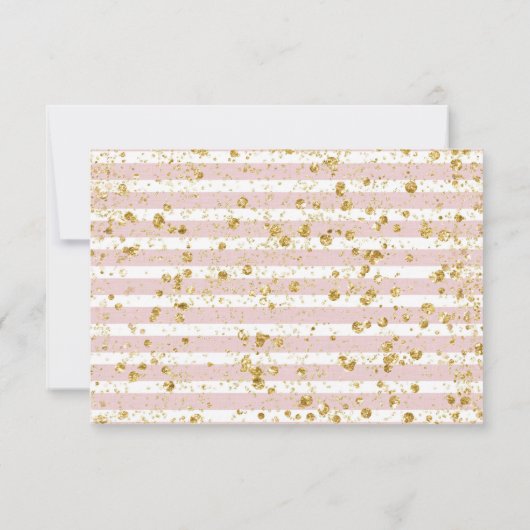 Blush Blume Streifen und UAWG für Hochzeitsfeiern RSVP Karte (Rückseite)