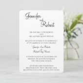 Blush Blume Wasserfarbe Einladung Hochzeit (Stehend Vorderseite)