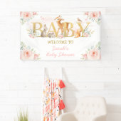 Blush Blume Woodland Animals Kinderdusche Begrüßun Banner (Insitu)
