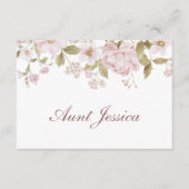 Blush-Blumen Flache Platzkarte (Vorderseite)