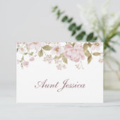 Blush-Blumen Flache Platzkarte (Stehend Vorderseite)
