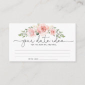 Blush Blumenbeet Ideen am Abend. Datum der jar-Ken Begleitkarte (Vorderseite)