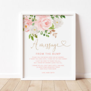 Blush-Blumenbotschaft aus dem Schoß Poster