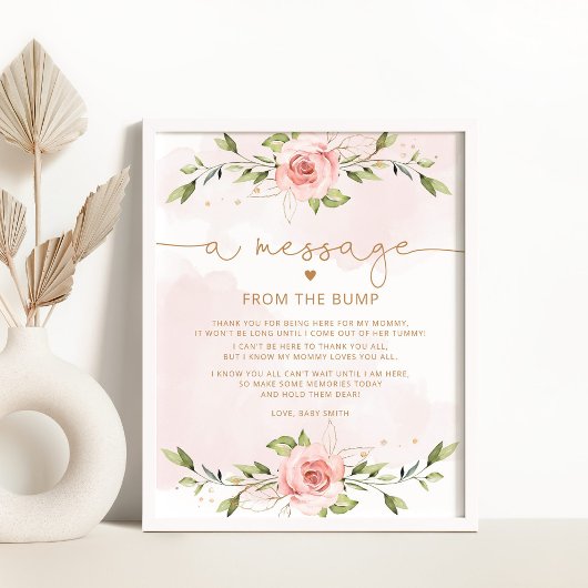 Blush-Blumenbotschaft aus dem Schoß Poster