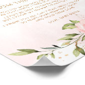 Blush-Blumenbotschaft aus dem Schoß Poster (Ecke)