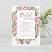 Blush Blumendusche Einladung (Stehend Vorderseite)
