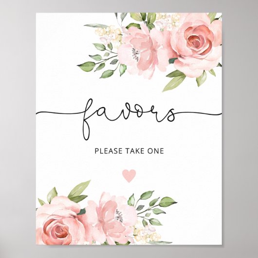 Blush Blumenfavoriten Nehmen Sie bitte eine Poster (Vorne)