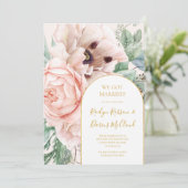 Blush Blumengarten Pastel Elopement Ankündigung (Stehend Vorderseite)