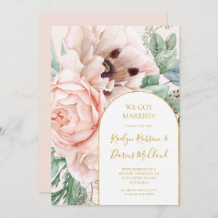 Blush Blumengarten Pastel Elopement Ankündigung