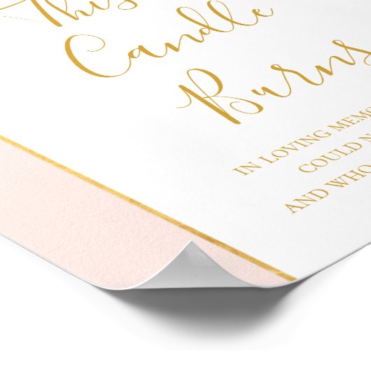 Blush Blumengarten Pastete Diese Kerze Burns Zeich Poster (Ecke)