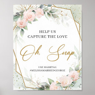 Blush Blumengold Helfen Sie uns, Liebe zu erfassen Poster