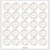 Blush Blumengrün Girl Rustic Babydusche Aufkleber (Blatt)