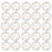 Blush Blumengrün Girl Rustic Babydusche Aufkleber (Vorderseite)