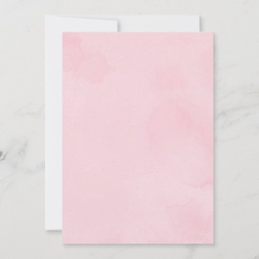 Blush Blumengrün Kinderdusche per Post Einladung (Rückseite)