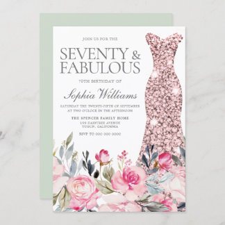 Blush Blumenkleid 70. Geburtstag fabelhaft Einladung
