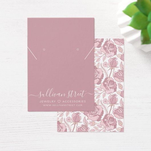 Blush-Blumenmuster mit Nekklaskenkarte (Schreibtisch)