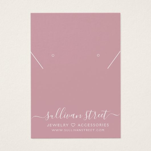 Blush-Blumenmuster mit Nekklaskenkarte (Vorderseite)