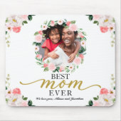 Blush Blumenreath Beste Mama je Muttertag Mousepad (Vorne)