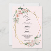 Blush Blumenrosa Einfach machen wir Hochzeitseinla Einladung (Vorderseite)