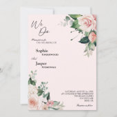 Blush Blumenrosa Wir machen Hochzeitseinladung Einladung (Vorderseite)
