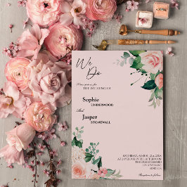 Blush Blumenrosa Wir machen Hochzeitseinladung Einladung