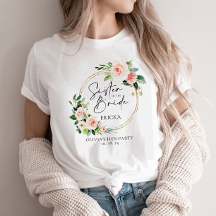 Blush-Blumenschrei-Schwester der Braut T-Shirt