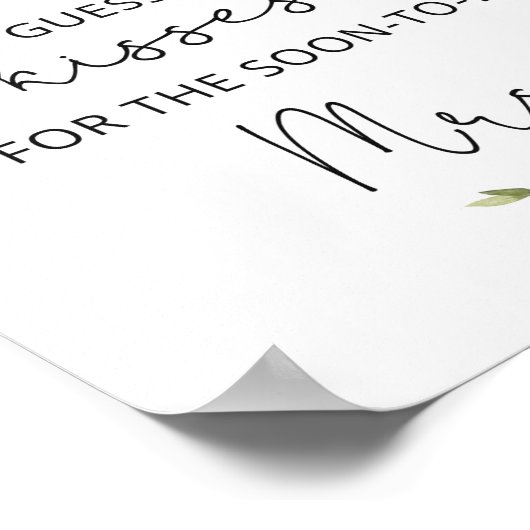 Blush Blumenspiel wie viele Küsse Brautparty Poster (Ecke)