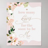 Blush Blumenspiel wie viele Küsse Brautparty Poster (Vorne)