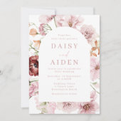 Blush Blumenstrauch Einladung (Vorderseite)