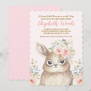Blush Blumenstrauß Girl Babydusche Einladung