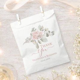 Blush Blumenstrauß Rosenstrauß Hochzeit Danke Geschenktütchen