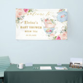 Blush Blumentee Party Bridal Babydusche Hintergrun Banner (Messeveranstaltung)