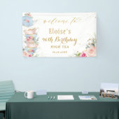 Blush Blumentee Party Bridal Babydusche Hintergrun Banner (Messeveranstaltung)