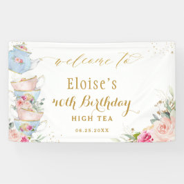 Blush Blumentee Party Bridal Babydusche Hintergrun Banner