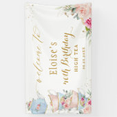 Blush Blumentee Party Bridal Babydusche Hintergrun Banner (Vertikal)