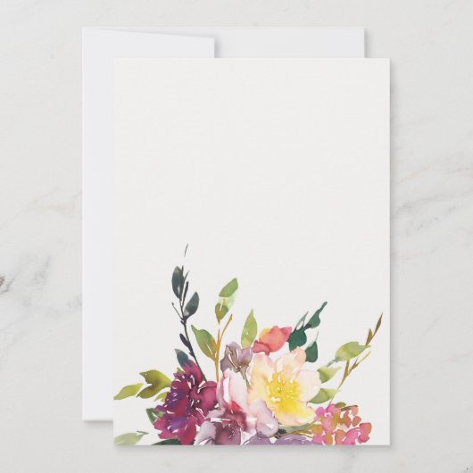 BLUSH BLUSH BURGUNDY FLORAL BUNCH WEDING EINLADUNG (Rückseite)