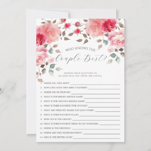 Blush Blüten, die das Paar Beste Spiel kennen Einladung (Vorderseite)