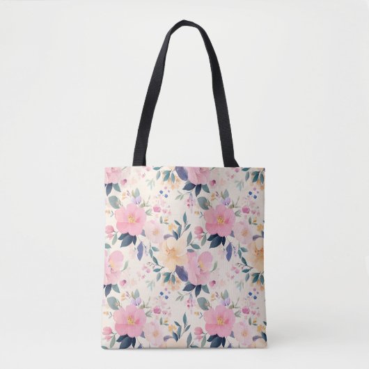 Blush & Blütenrosa Blumenchic Elegante Tasche (Vorderseite)