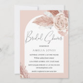 Blush Boho Blume Arch Bridal Dusche Einladung (Vorderseite)