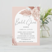 Blush Boho Blume Arch Bridal Dusche Einladung (Stehend Vorderseite)