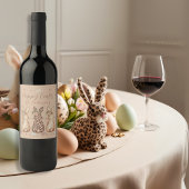 Blush Boho Bunny Ostern Weinetikett