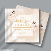 Blush Boho Fall Floral Wedding Guest Book Sign-In Gästebuch