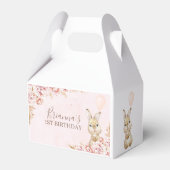 Blush Boho Floral Bunny Rabbit Birthday Favor Box Geschenkschachtel (Rückseite)