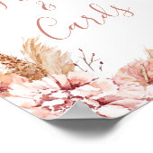 Blush Boho Floral Butterfly Kisses Baby-Zeichen Poster (Ecke)